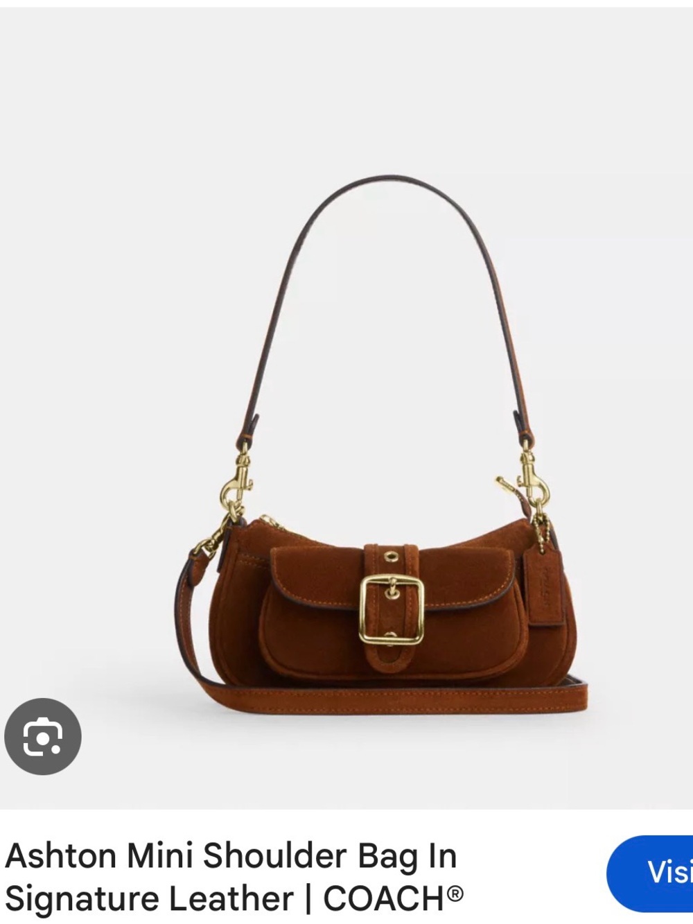 COACH Ashton Mini Shoulder Bag in Brown Suede LIKE NEW